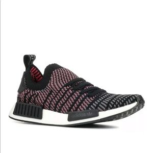 adidas Mens NMD_R1 STLT Black/Grey Primeknit Shoes